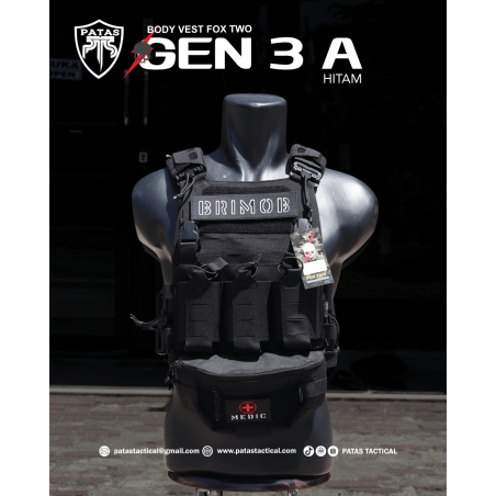 BODY VEST FOX TWO - GEN 3 A HITAM